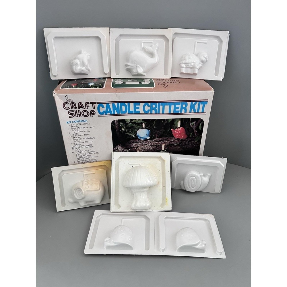 Vintage Woodland Critter Kit Mold Set - Candle Making Craft Mushroom Whale Snail